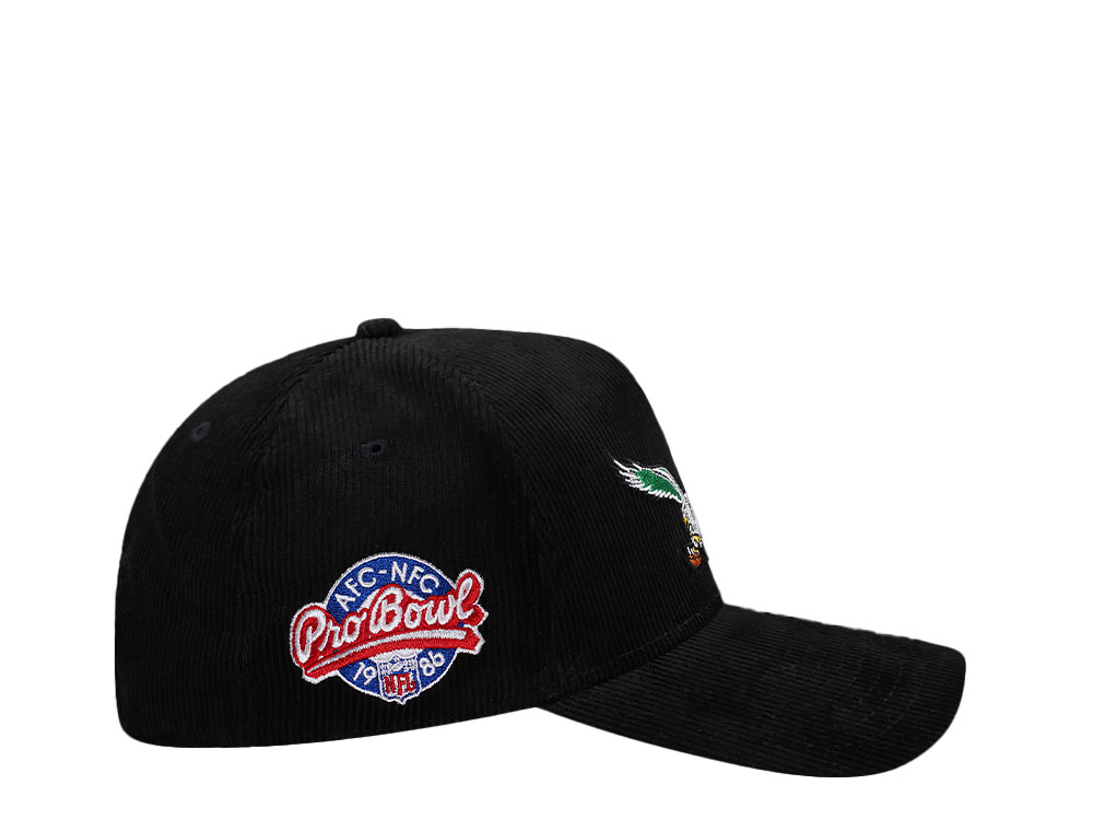 New Era Philadelphia Eagles Pro Bowl 1986 Black Corduroy Edition 9Forty A Frame Snapback Gorra