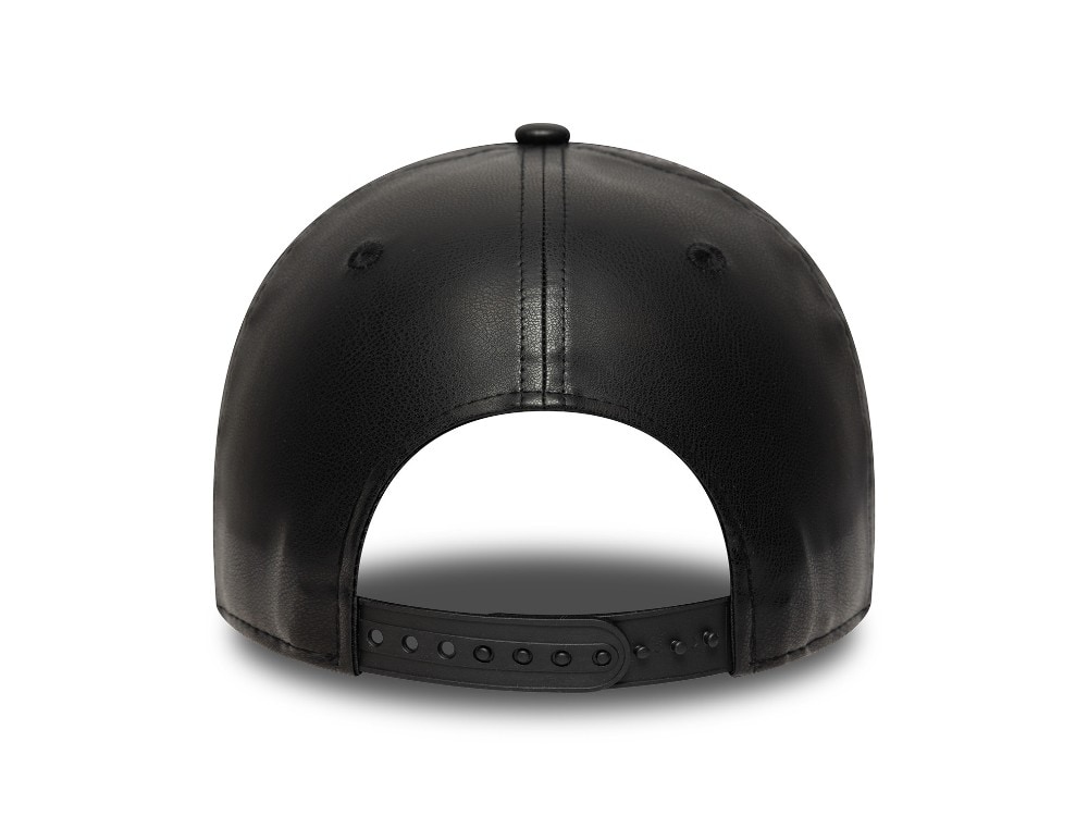 New Era Chicago Bulls Black PU Leather Edition 9Forty M Crown Snapback Gorra