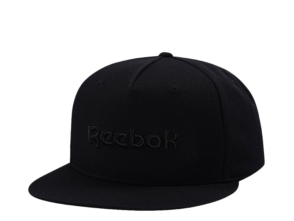 Reebok Text Logo Black Strapback Gorra