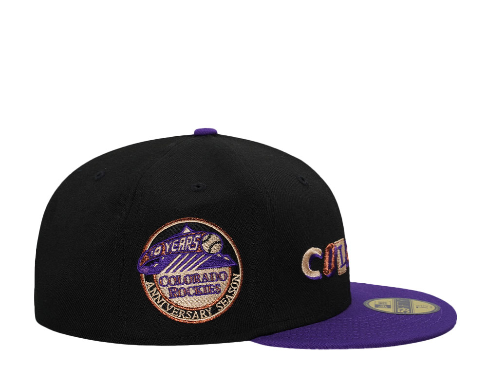 New Era Colorado Rockies 10th Anniversary Black Two Tone Edition 59Fifty Fitted Gorra