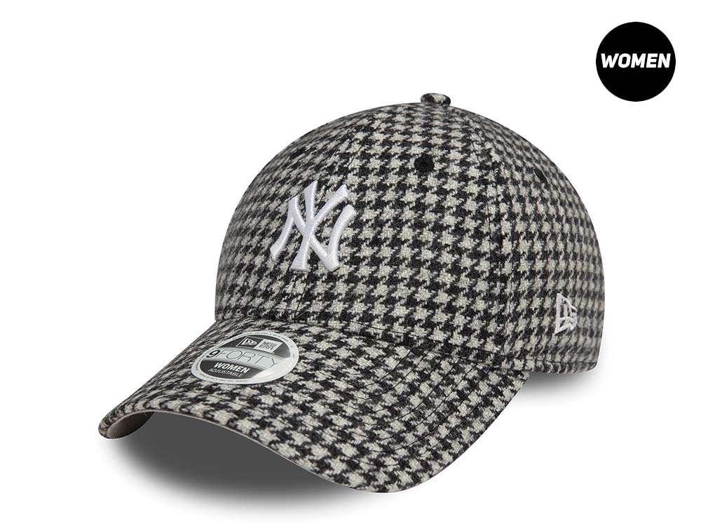 New Era New York Yankees Houndstooth Black Womens 9Forty Snapback Gorra