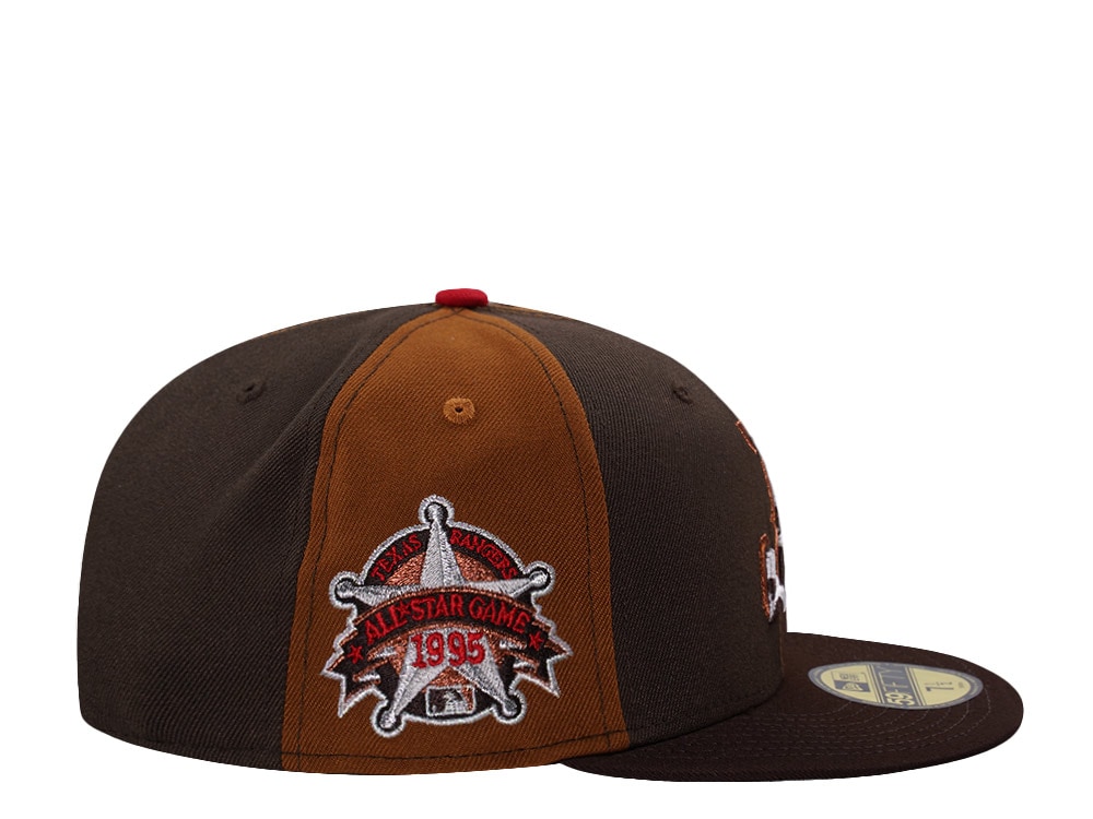 New Era Texas Rangers All Star Game 1995 Brown Pinwheel Edition 59Fifty Fitted Gorra