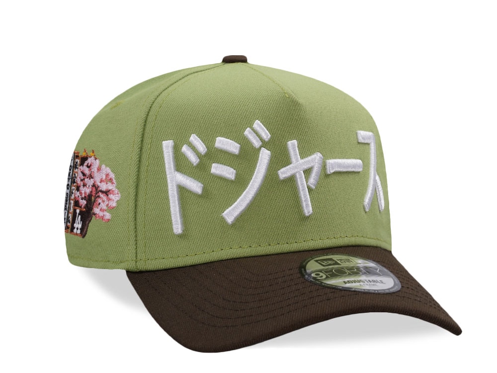 New Era Los Angeles Dodgers Tokyo Series 2025 Matcha Two Tone Edition 9Forty A Frame Snapback Gorra
