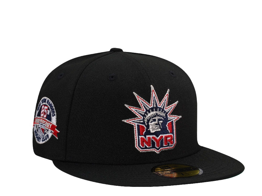 New Era New York Rangers 85th Anniversary Black Prime Edition 59Fifty Fitted Gorra