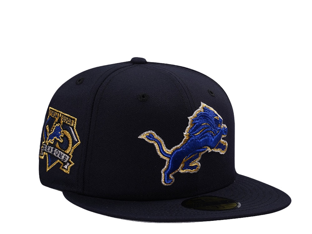 New Era Detroit Lions 75th Anniversary Navy Prime Edition 59Fifty Fitted Gorra