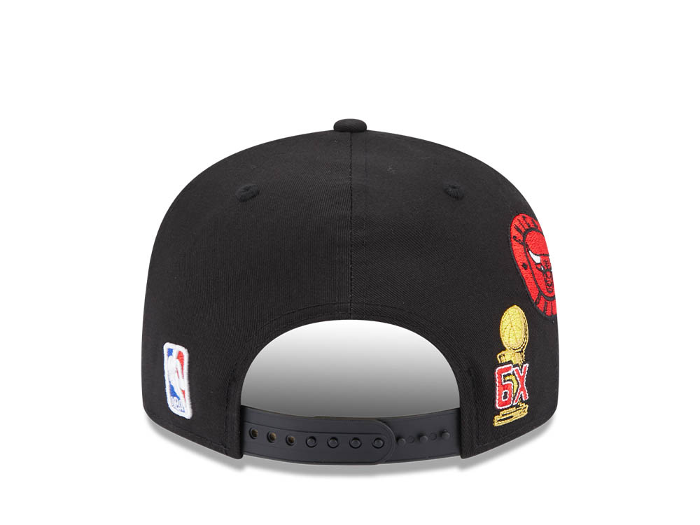 New Era Chicago Bulls 6x NBA Champions Black 9Fifty Snapback Gorra
