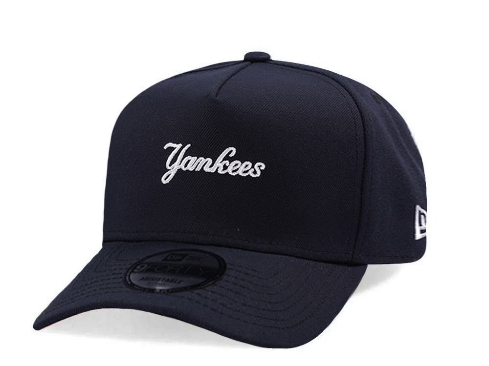 New Era New York Yankees Micro Script Navy Prime Edition 9Forty A Frame Snapback Gorra