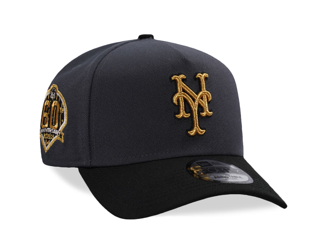 New Era New York Mets 60th Anniversary Dark Gray Two Tone Edition 9Forty A Frame Snapback Gorra