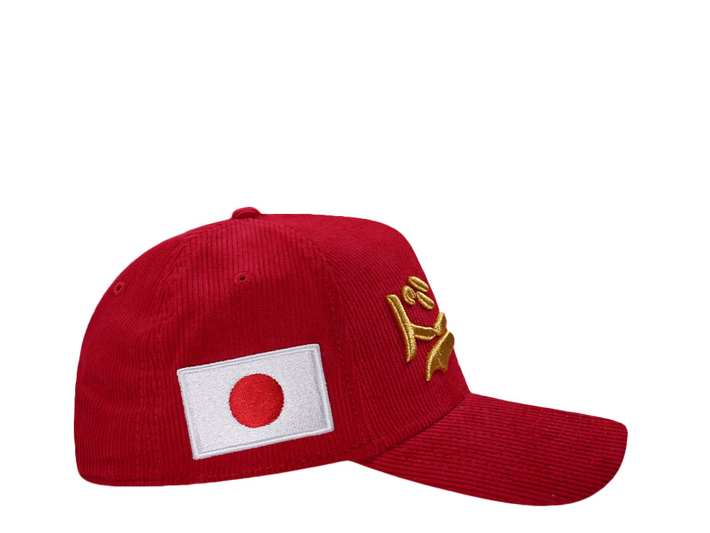 New Era Los Angeles Dodgers Japan Corduroy Scarlet Prime Edition 9Forty A Frame Snapback Gorra