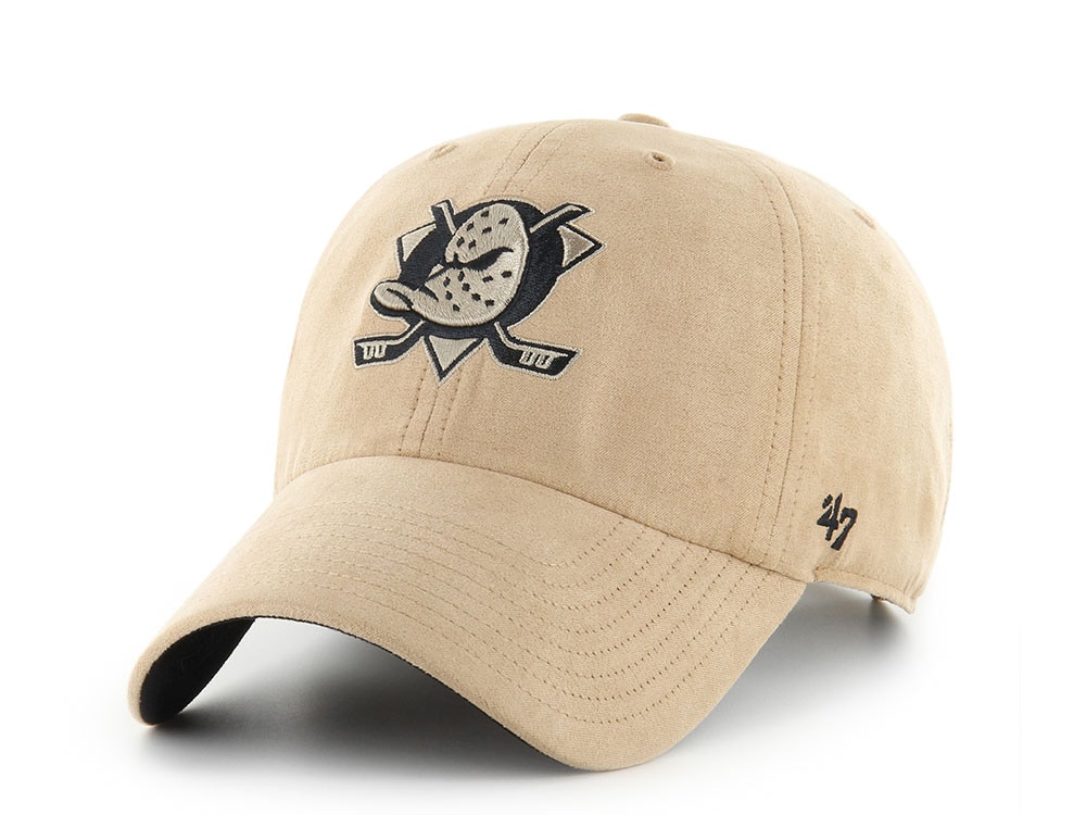 47Brand Anaheim Ducks Khaki Ballpark Suede Edition Clean Up Strapback Gorra