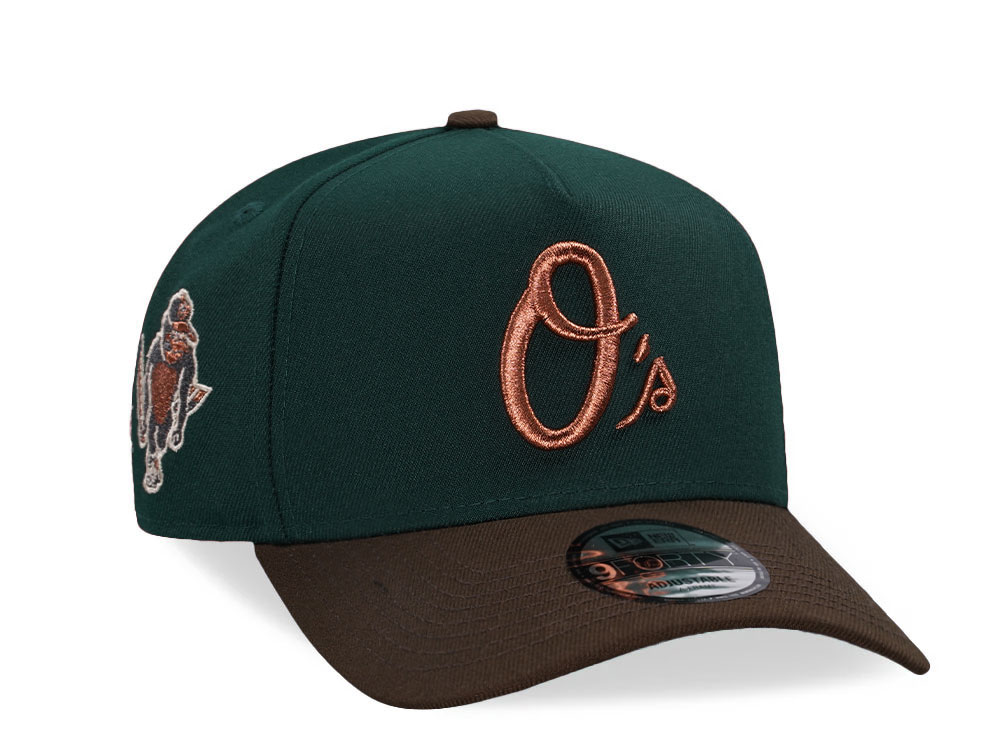 New Era Baltimore Orioles Copper Dark Green Two Tone 9Forty A Frame Snapback Gorra
