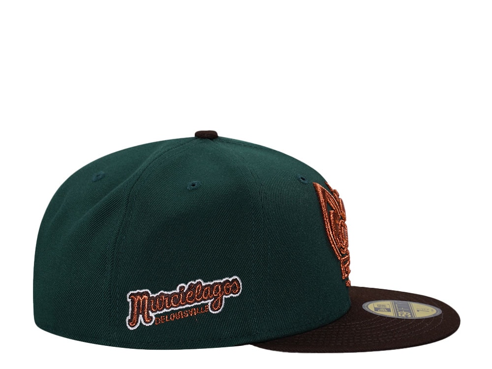 New Era Louisville Murcielagos Horror Pack Dark Green Copper Edition 59Fifty Fitted Gorra