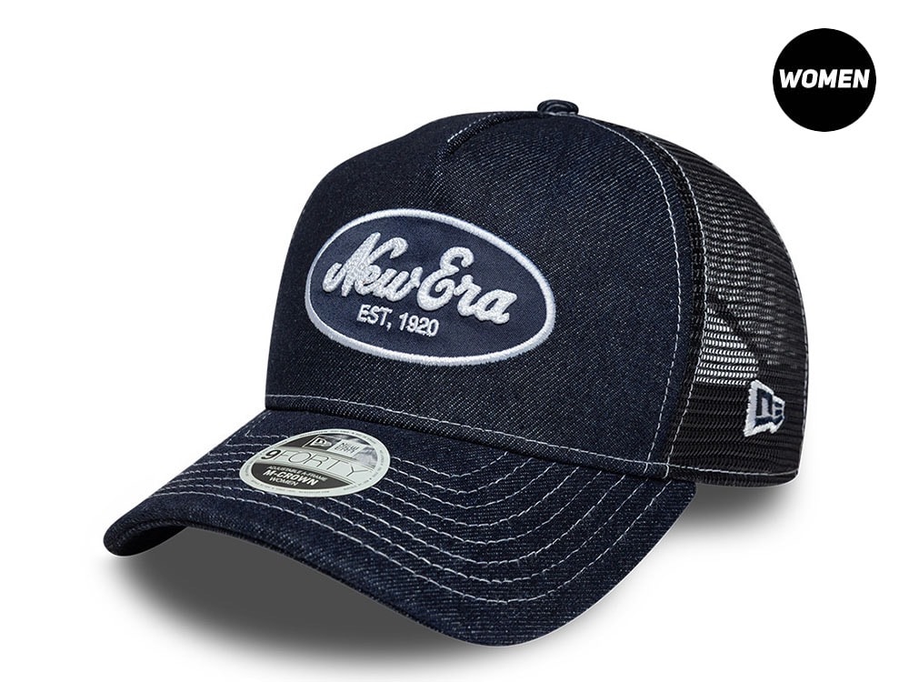 New Era Oval Patch Navy 9Forty Womens Trucker Snapback Gorra