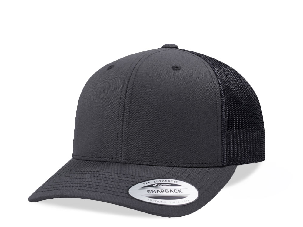 Yupoong Basic Gray Retro Trucker Snapback Gorra