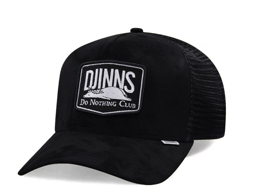 Djinns Do Nothing Club Suede Black Trucker Snapback Gorra
