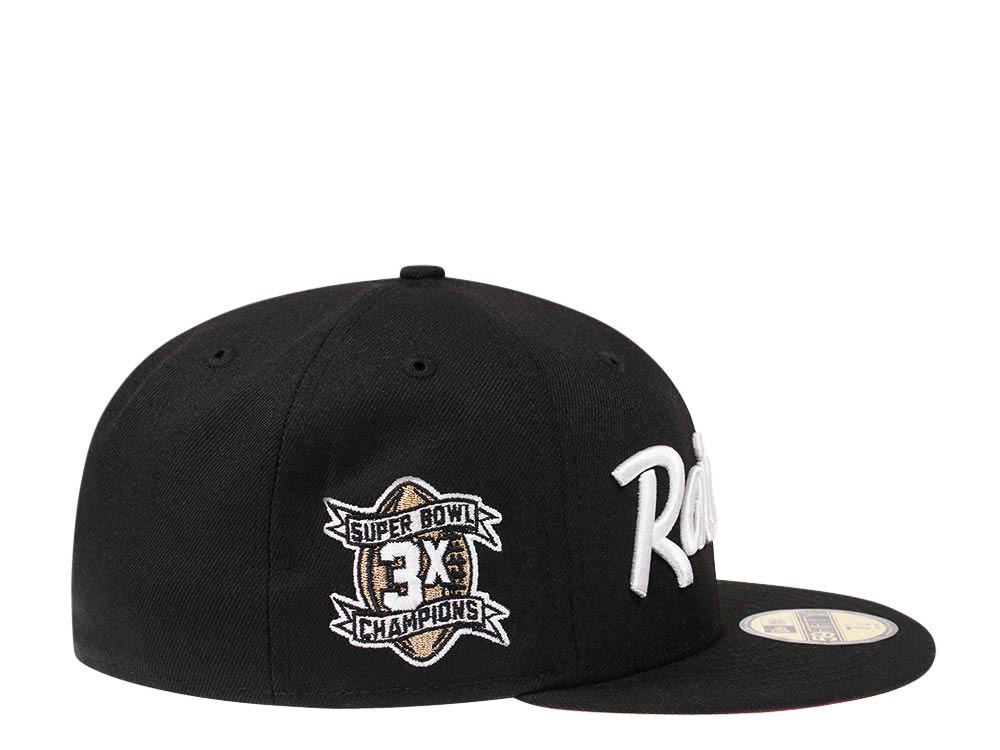 New Era Las Vegas Raiders 3x Super Bowl Champions Black and Red Edition 59Fifty Fitted Gorra