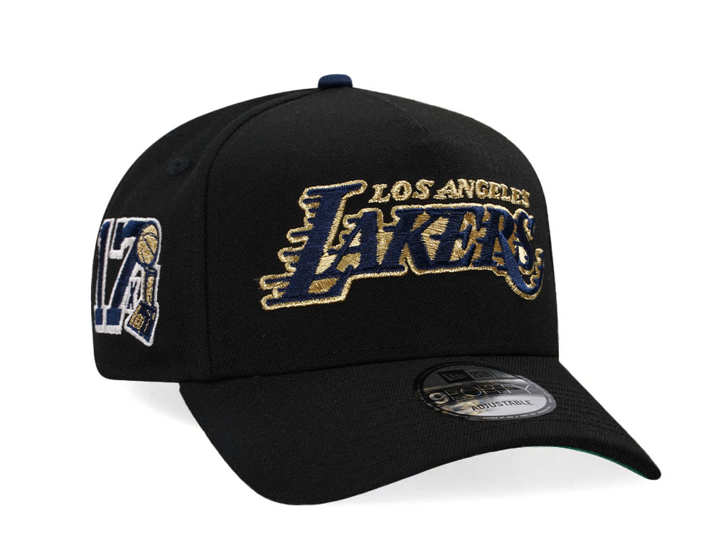 New Era Los Angeles Lakers Black Throwback Edition 9Forty A Frame Snapback Gorra