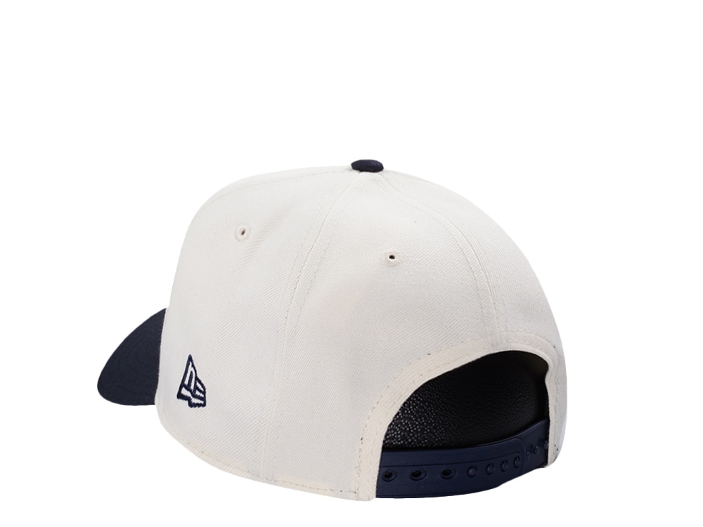 New Era New York Yankees Micro Script Chrome Navy Two Tone Edition 9Forty A Frame Snapback Gorra