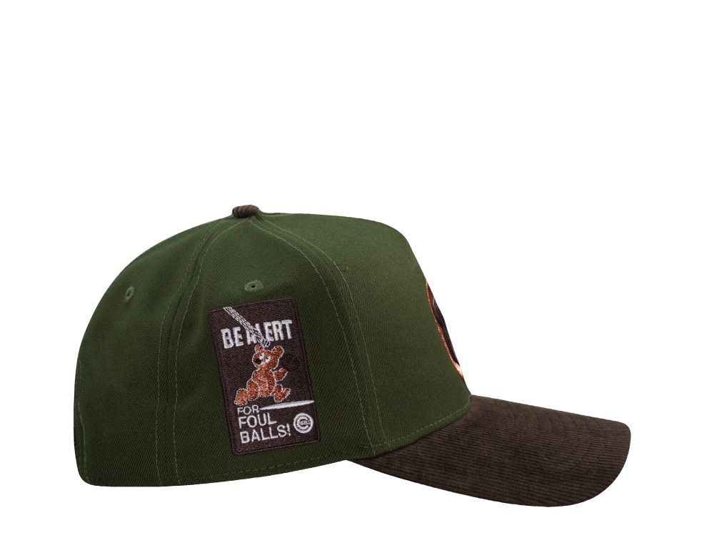New Era Chicago Cubs Be Alert Rifle Green Walnut Corduroy Two Tone Edition 9Forty A Frame Snapback Gorra