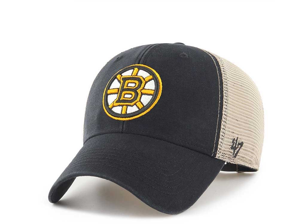 47Brand Boston Bruins Vintage Black Classic Trucker Snapback Gorra