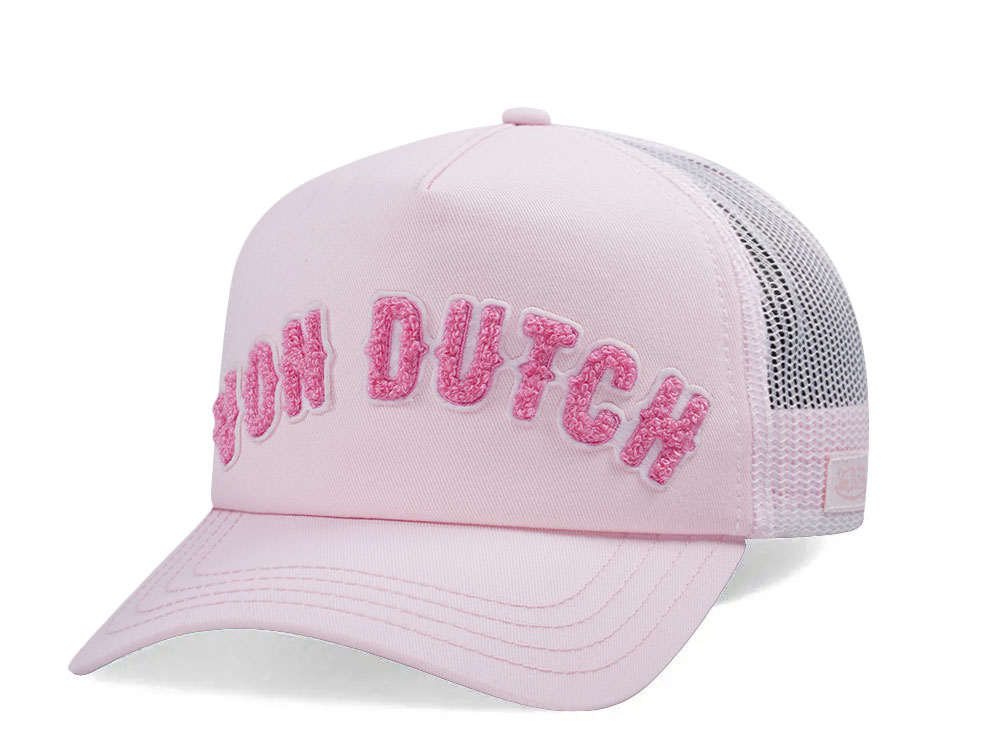 Von Dutch Baseball Junior Pink White Kids Trucker Snapback Gorra