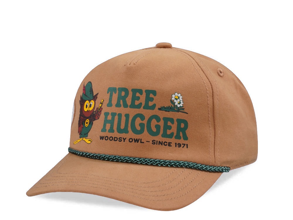 American Needle Woodsy Owl Tree Hugger Canvas Cappy Wheat Snapback Gorra