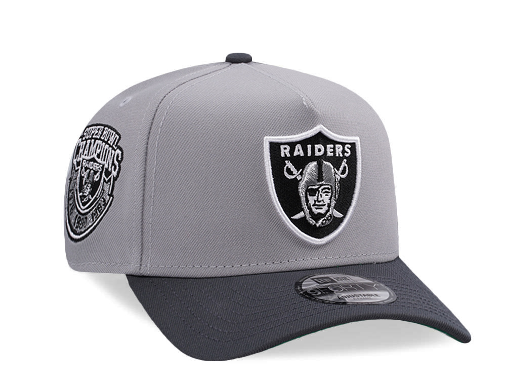 New Era Las Vegas Raiders Super Bowl Champions Gray Two Tone Edition 9Forty A Frame Snapback Gorra