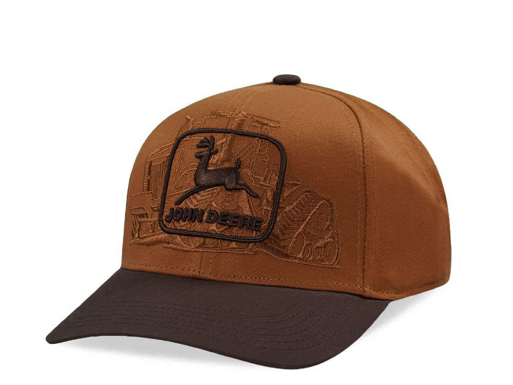 John Deere Embroidered Silhouette Brown Classic Snapback Gorra