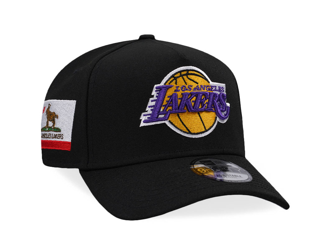 New Era Los Angeles Lakers Goat Flag Black Edition 9Forty A Frame Snapback Gorra