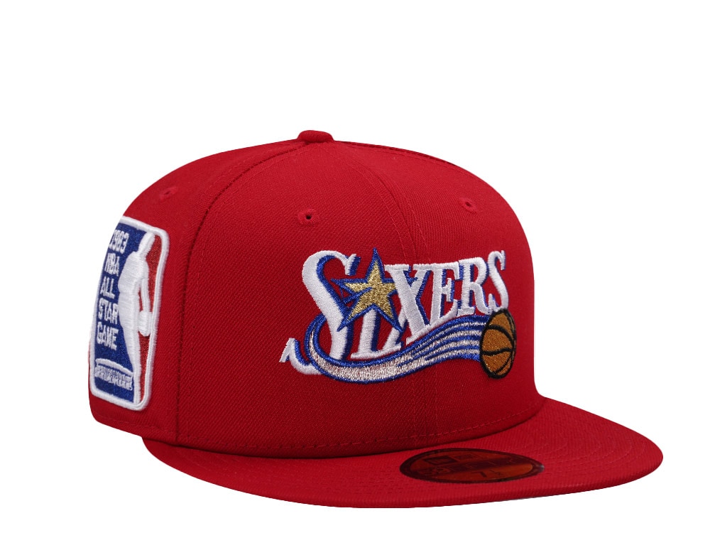 New Era Philadelphia 76ers All Star Game 1983 Scarlet Prime Edition 59Fifty Fitted Gorra