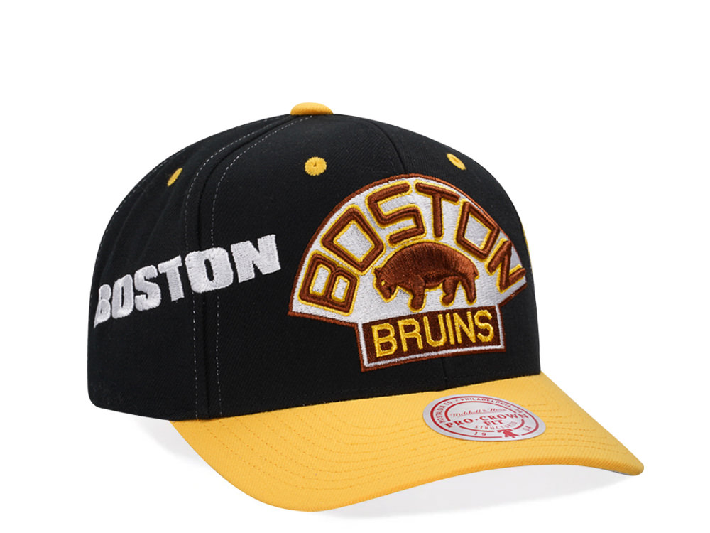 Mitchell & Ness Boston Bruins Vintage Logo Pro Crown Fit Snapback Gorra