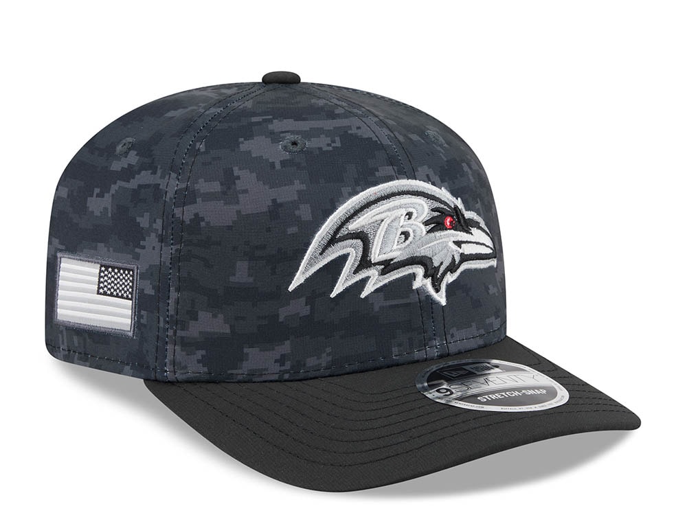 New Era Baltimore Ravens NFL Salute to Service 2026 Digi Camo Black 9Seventy Stretch Snapback Gorra