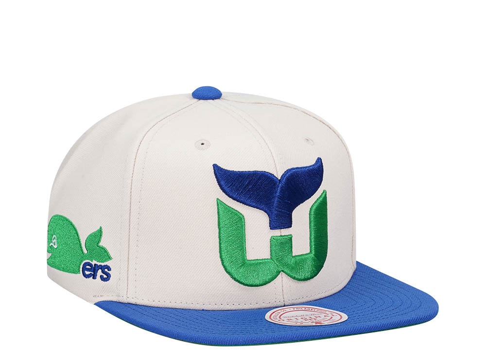 Mitchell & Ness Hartford Whalers Vintage Off-White Snapback Gorra