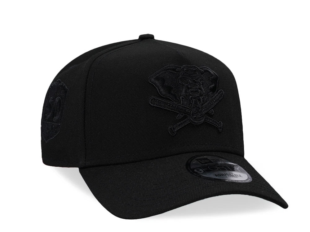 New Era Oakland Athletics 50th Anniversary Black On Black 9Forty A Frame Snapback Gorra