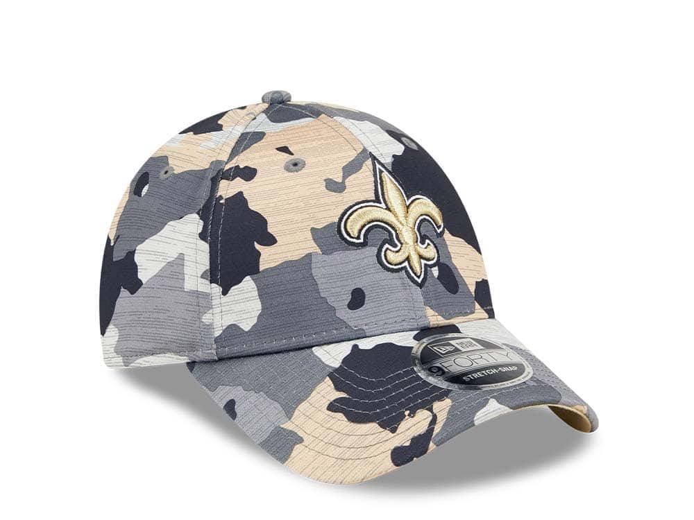 New Era New Orleans Saints NFL Training Camp 22 Camo 9Forty Stretch Snapback Gorra