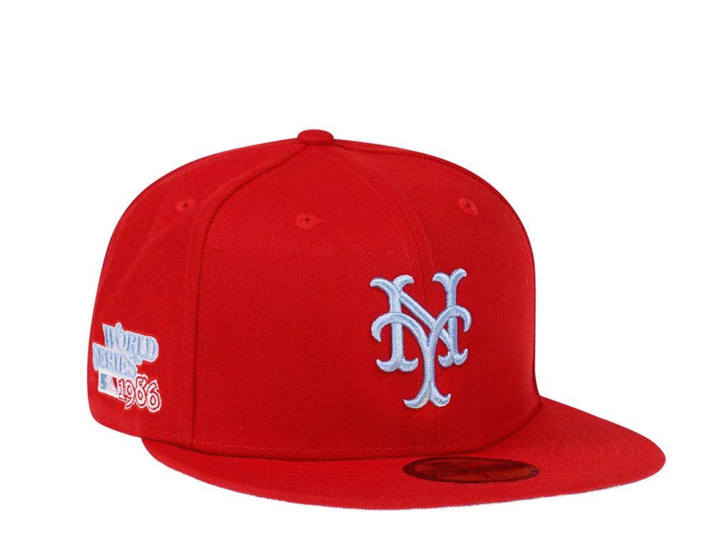 New Era New York Mets World Series 1986 Red Glacier Blue Paisley Edition 59Fifty Fitted Gorra