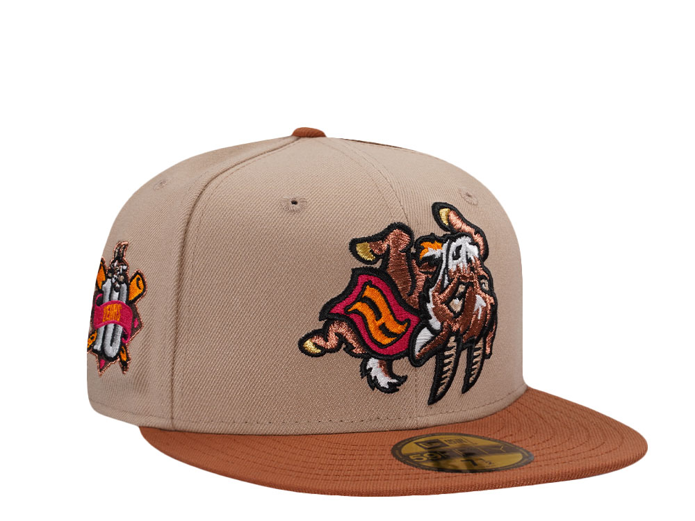 New Era Hartford Yard Goats 10th Anniversary Camel Two Tone Edition 59Fifty Fitted Gorra