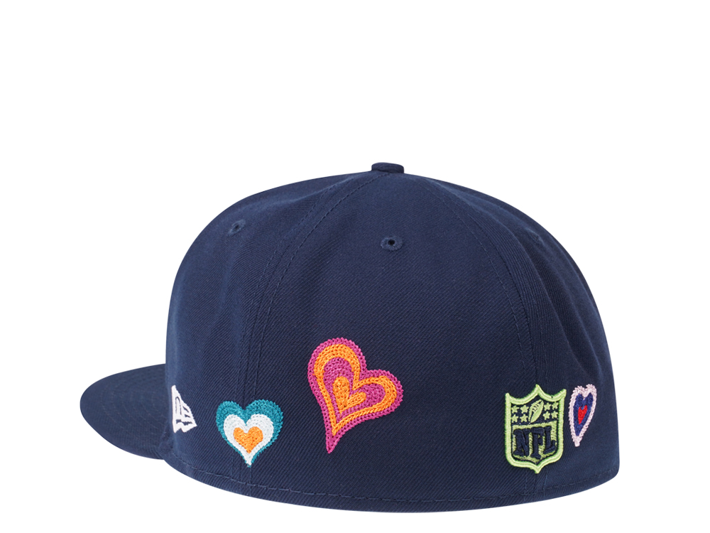 New Era Seattle Seahawks Navy Chainstitchheart Edition 59Fifty Fitted Gorra