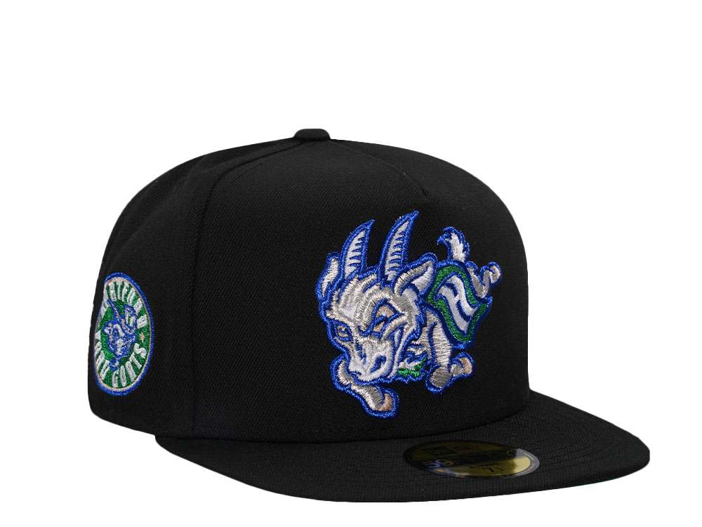 New Era Hartford Yard Goats Black Throwback Edition 59Fifty A Frame Fitted Gorra