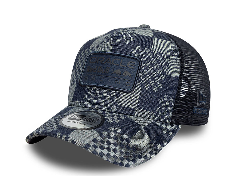 New Era Red Bull Racing Patterned Denim 9Forty A Frame Trucker Snapback Gorra