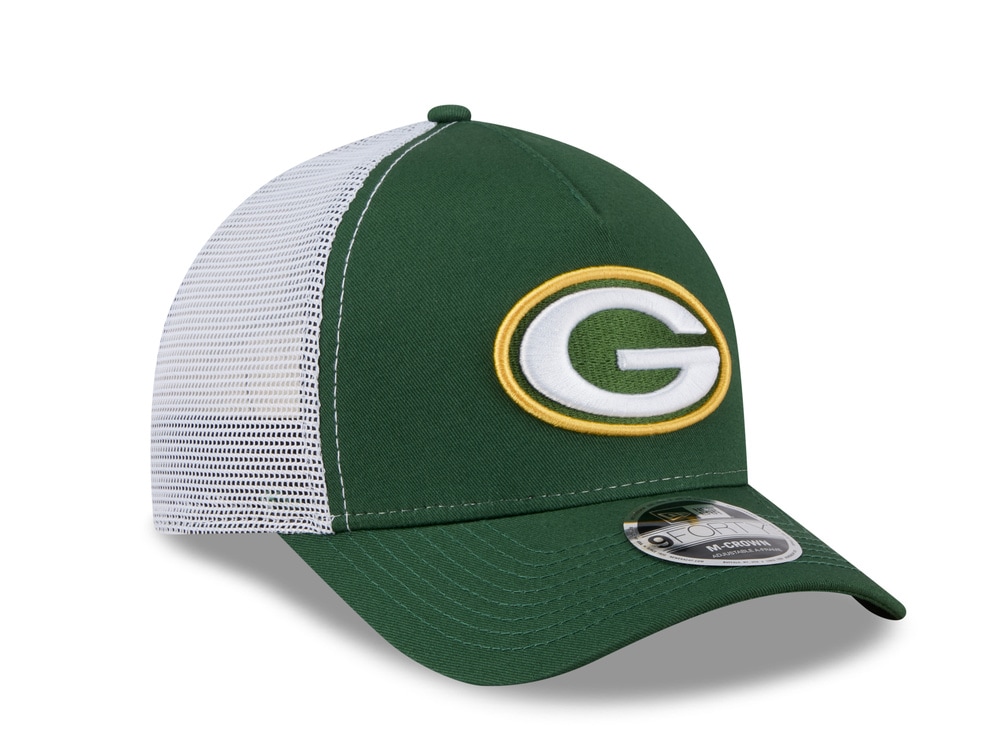 New Era Green Bay Packers Official Team Color Edition 9Forty M Crown A Frame Trucker Snapback Gorra