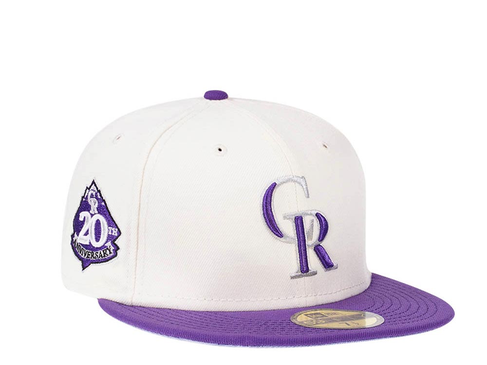 New Era Colorado Rockies 20th Anniversary Cream Two Tone Edition 59Fifty Fitted Gorra