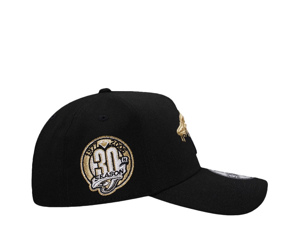 New Era Toronto Blue Jays 30th Anniversary Metallic Black Prime Edition 9Forty A Frame Snapback Gorra