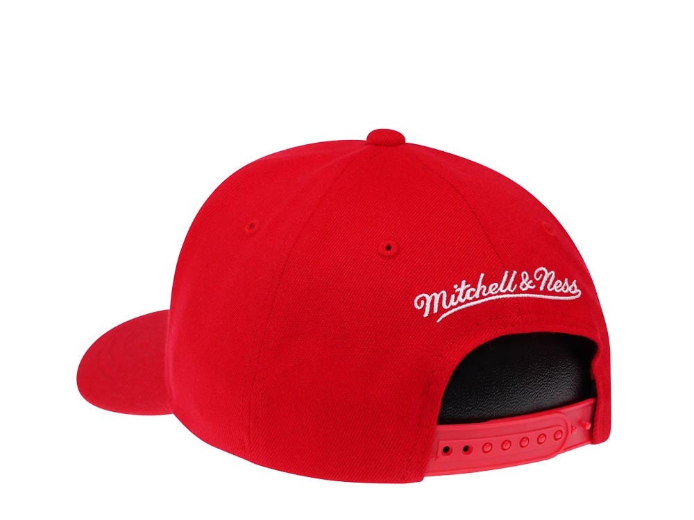 Mitchell & Ness Atlanta Hawks Team Ground Red Line Solid Flex Snapback Gorra