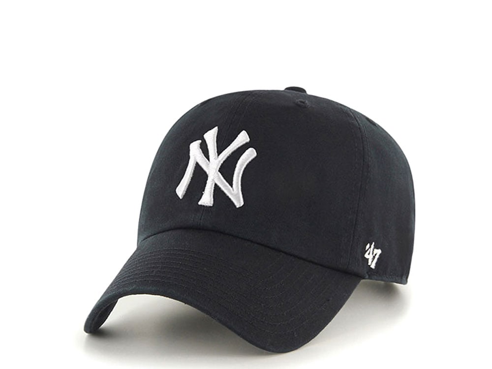 47Brand New York Yankees Clean Up Black Strapback Gorra