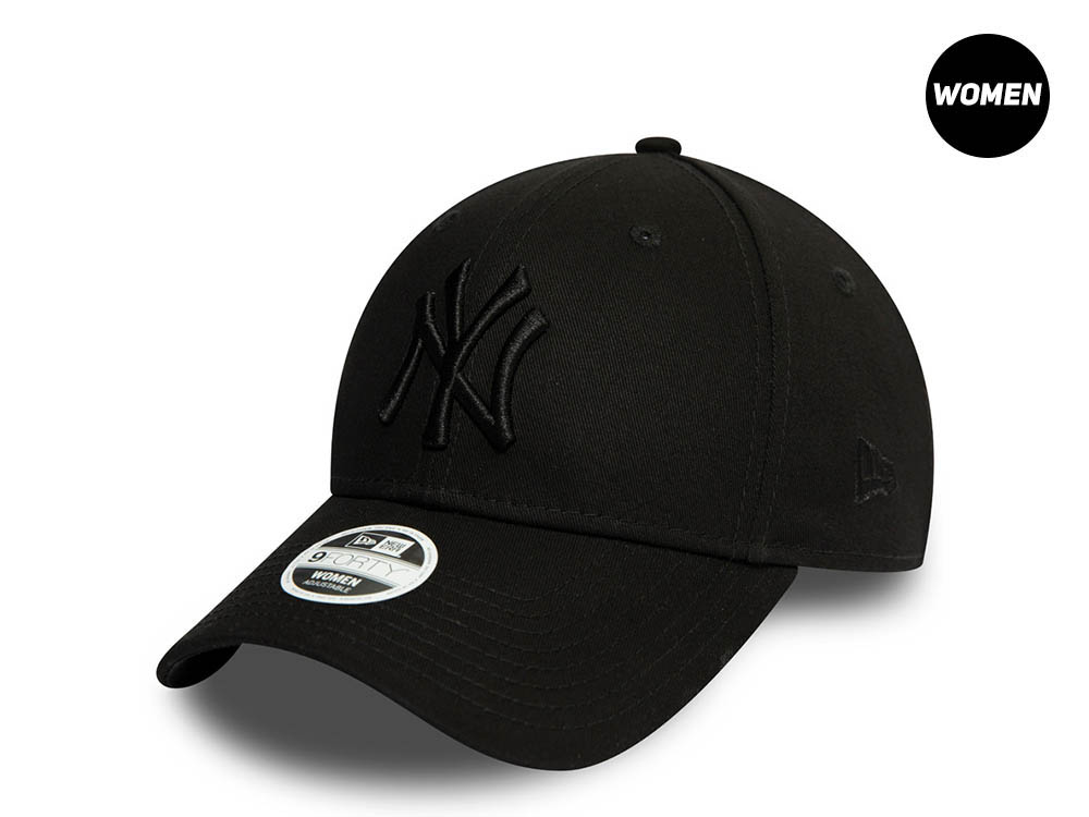 New Era New York Yankees Essential Black and Black Womens 9Forty Strapback Gorra
