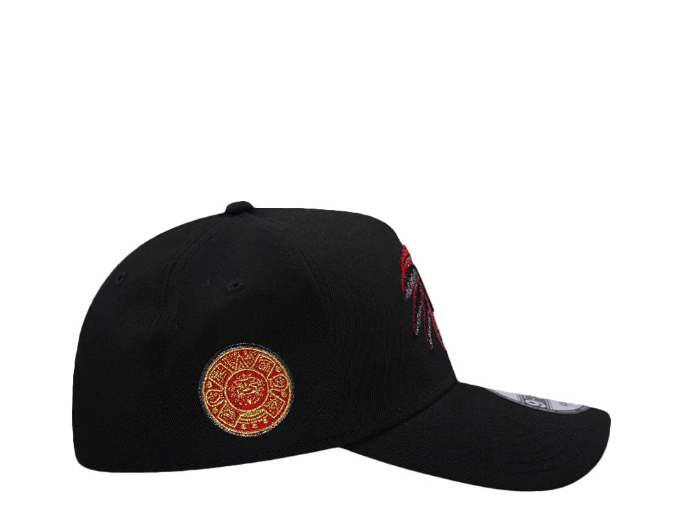 New Era Mexico Aztec Skull Warrior Metallic Black Prime Edition 9Forty A Frame Snapback Gorra