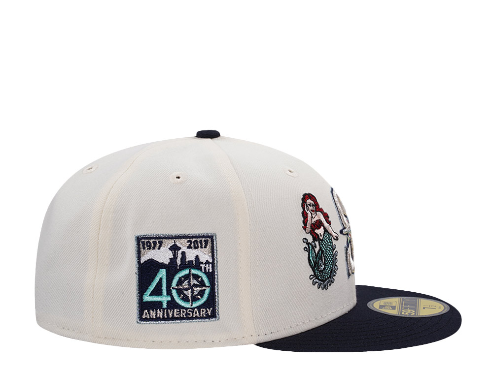 New Era Seattle Mariners 40th Anniversary Mermaid Chrome Two Tone Editon 59Fifty Fitted Gorra