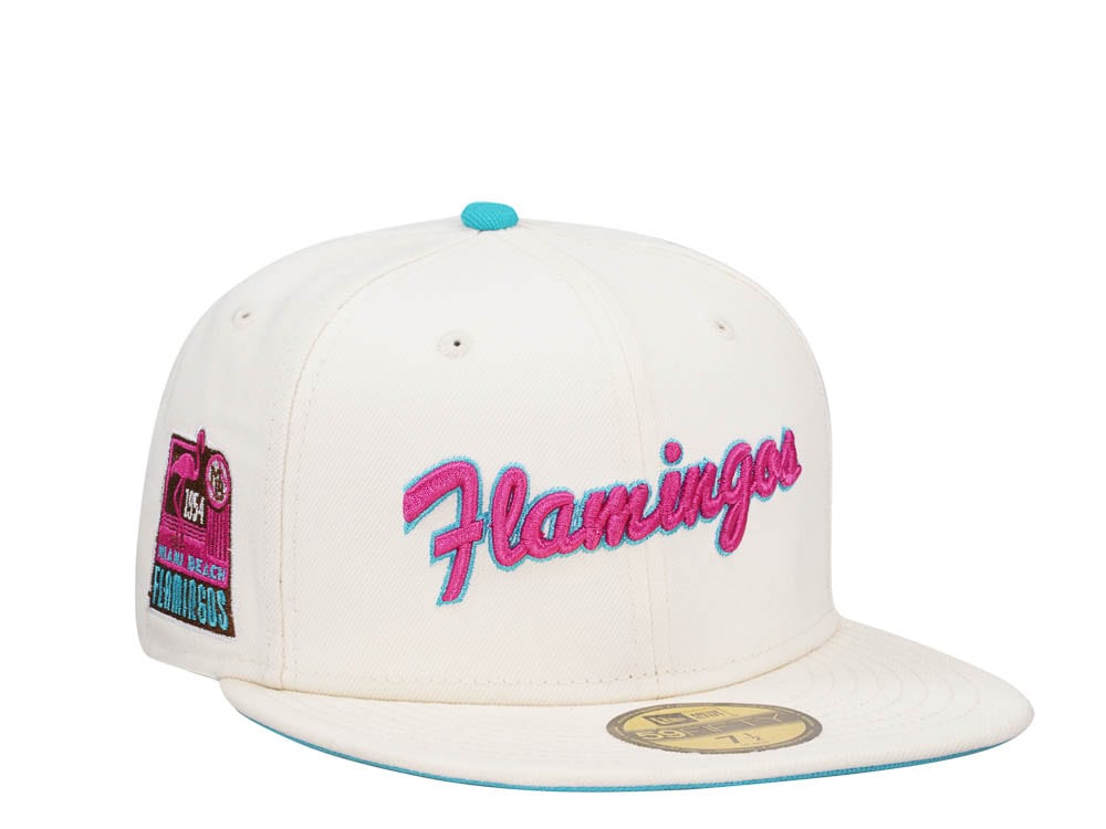 New Era Miami Beach Flamingos Vice Chrome Edition 59Fifty Fitted Gorra