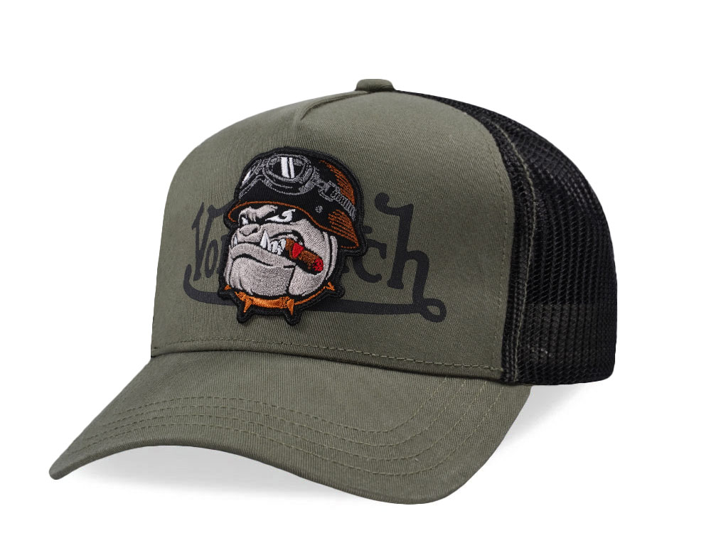 Von Dutch Bulldog Dark Green Trucker Snapback Gorra